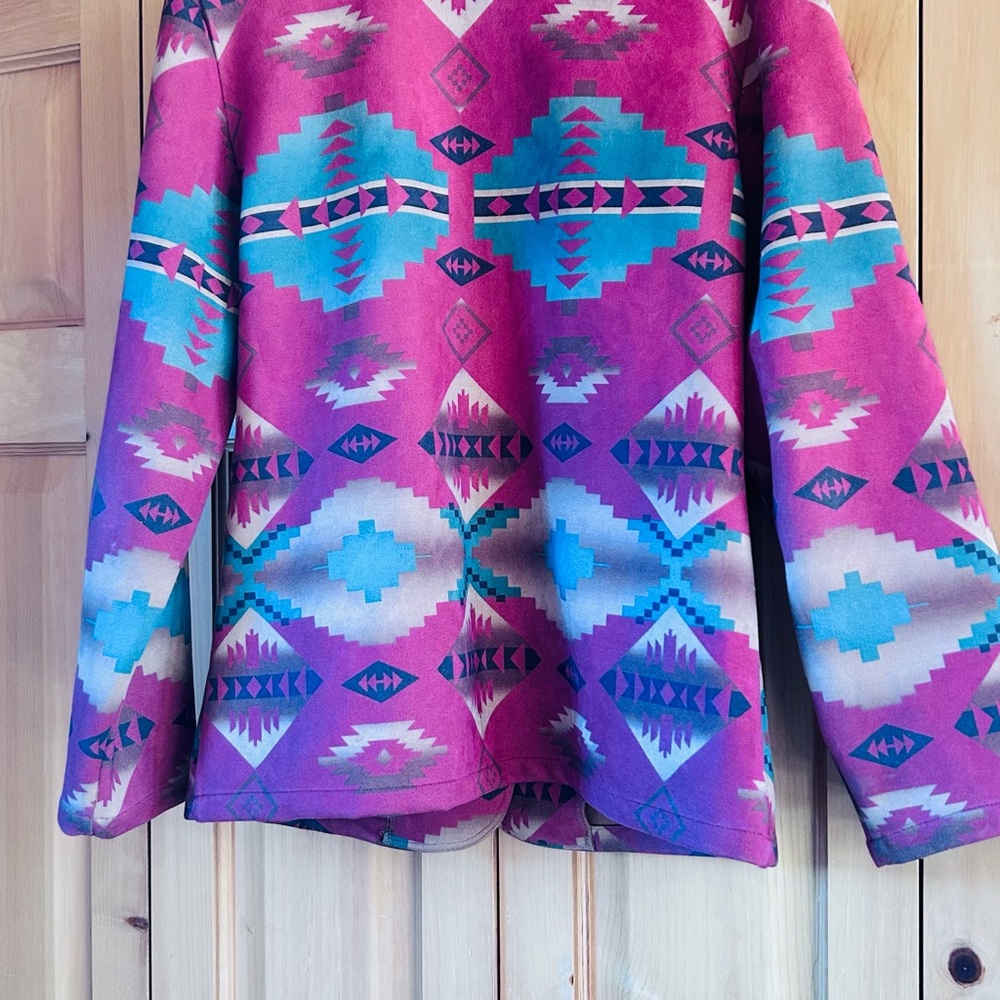 Colorful Geometric Pattern Women's Jacket - Picture 2 of 4
